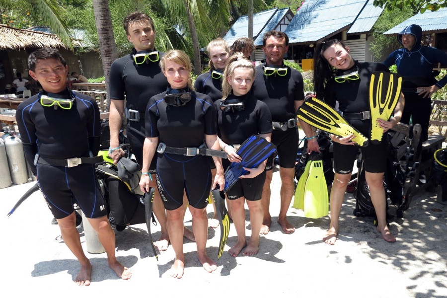 Diving from the beach on Koh Nang Yuan, Koh Samui, Thailand