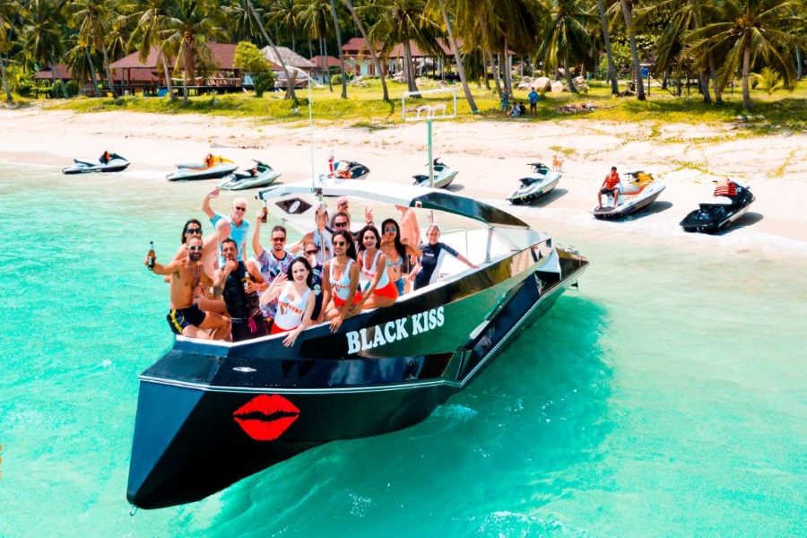 Private and group tours by stylish Black Kiss speedboat, Koh Samui, Thailand