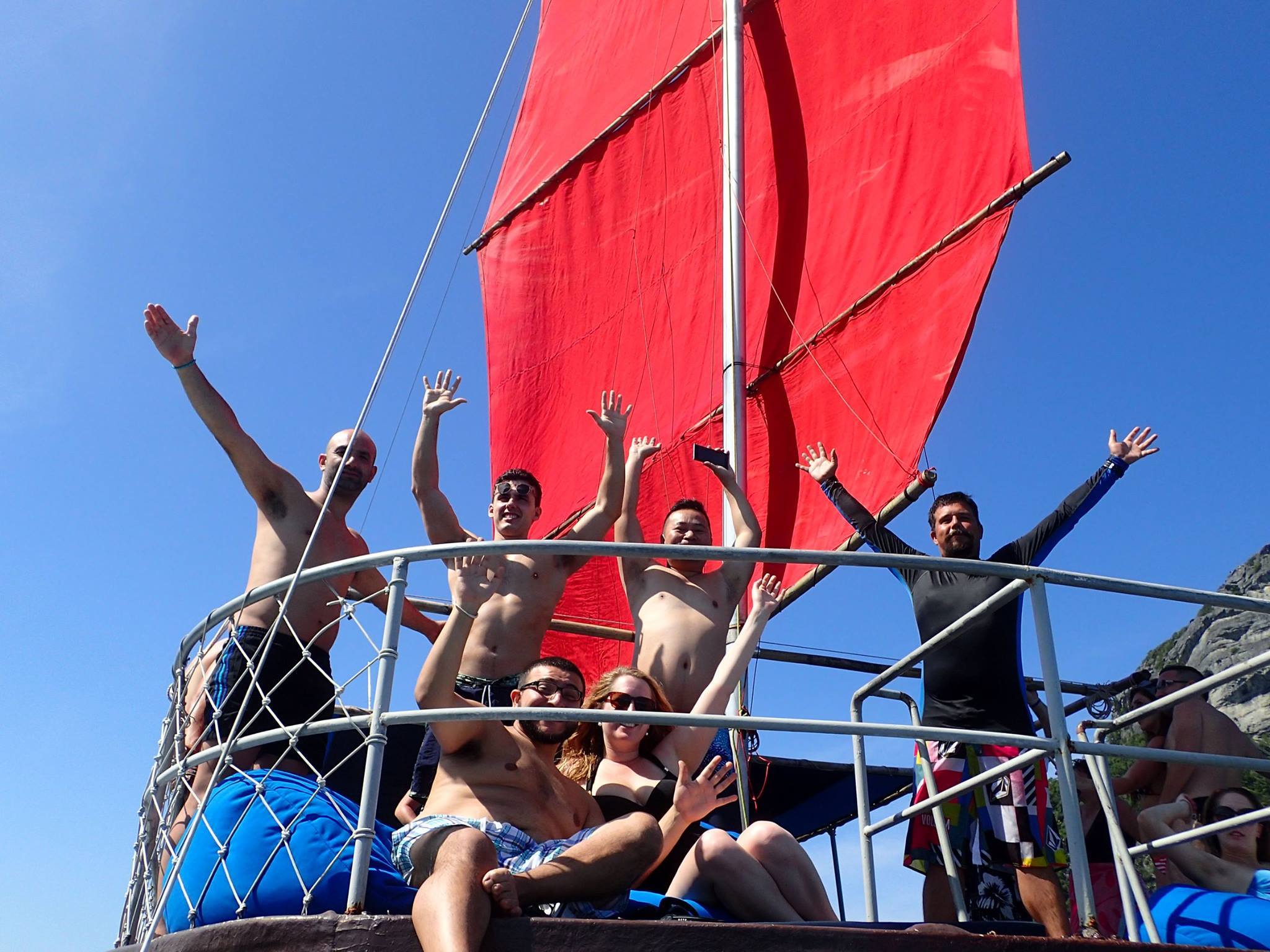 Blue & Red Dragon traditional Thai yachts, Koh Samui, Thailand