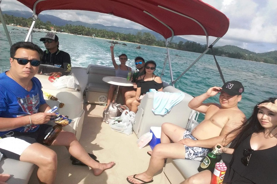 Cruises and fishing from the south of Koh Samui by Pontoon boat, Koh Samui, Thailand